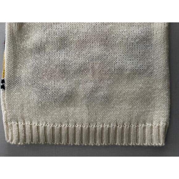 Messages Sz M Vintage Santa Sweater Vest Sz M Festive Christmas Boho Unique Fun - Picture 8 of 9